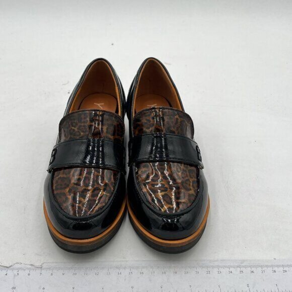 YDN Women Comfort Flats Loafers Slip On Round Closed Toe Printed Patent Leather - Picture 4 of 8